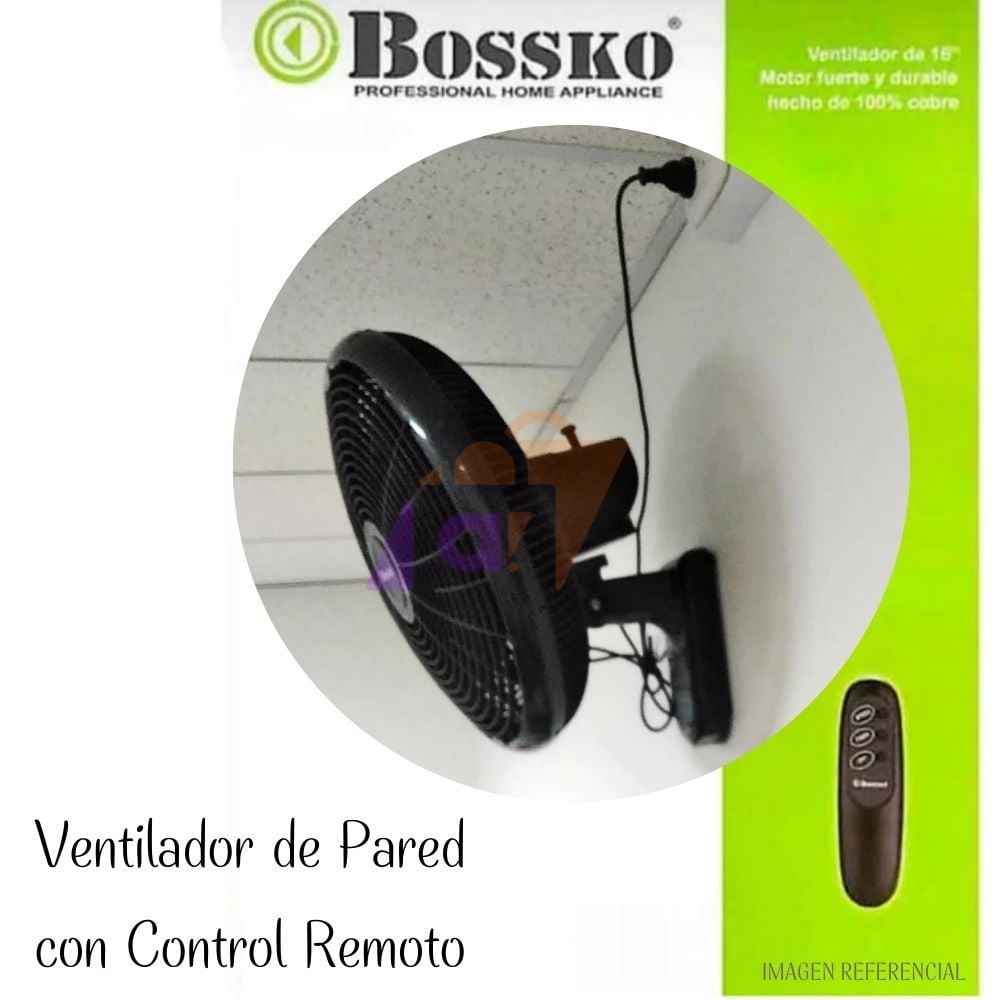 VENTILADOR DE PARED BOSSKO 16” CON CONTROL REMOTO BK-16-8210PD – NEGRO - 5