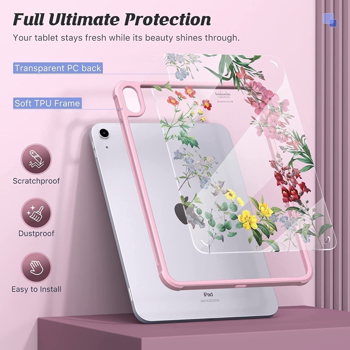 CASE IPAD 10MA GEN 2022 A2696 A2757 MOKO 10.9" ROSA - 3