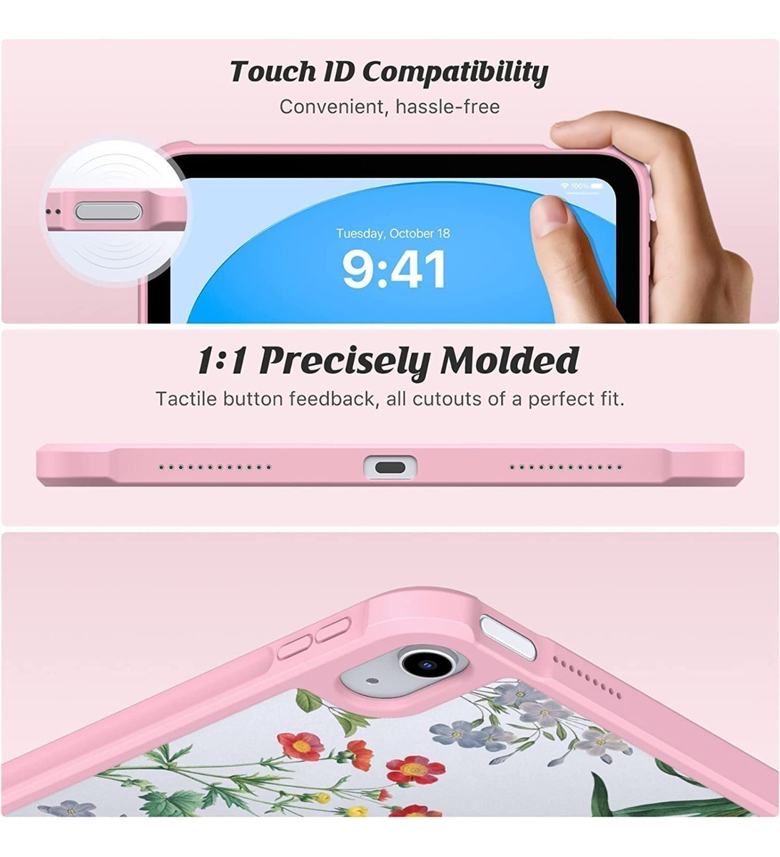CASE IPAD 10MA GEN 2022 A2696 A2757 MOKO 10.9" ROSA - 5