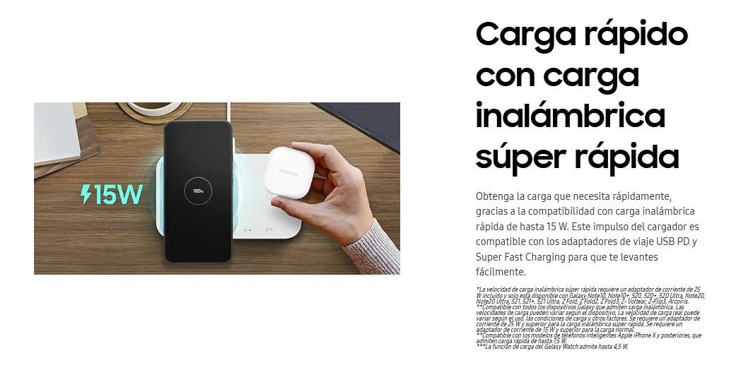 CARGADOR INALÁMBRICO SAMSUNG ORIGINAL GALAXY S22 PLUS ULTRA - 3