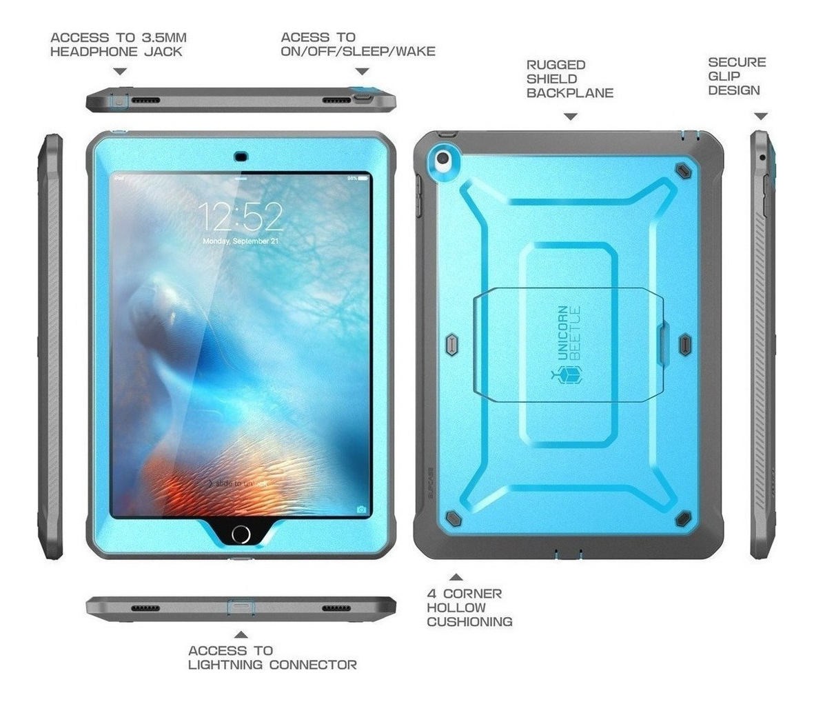 CASE IPAD 5TA 6TA GEN SUPCASE 9.7" PROTECTOR 360° - 4