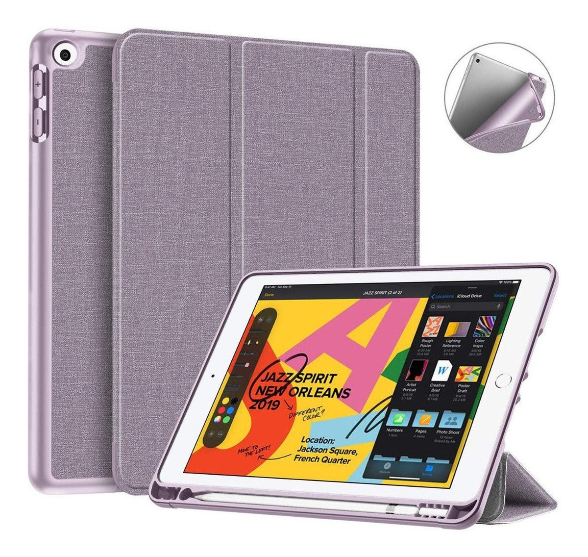 CASE IPAD 8GEN 2020 A2270 A2429 FINTIE 10.2" HOLDER LILA - 1