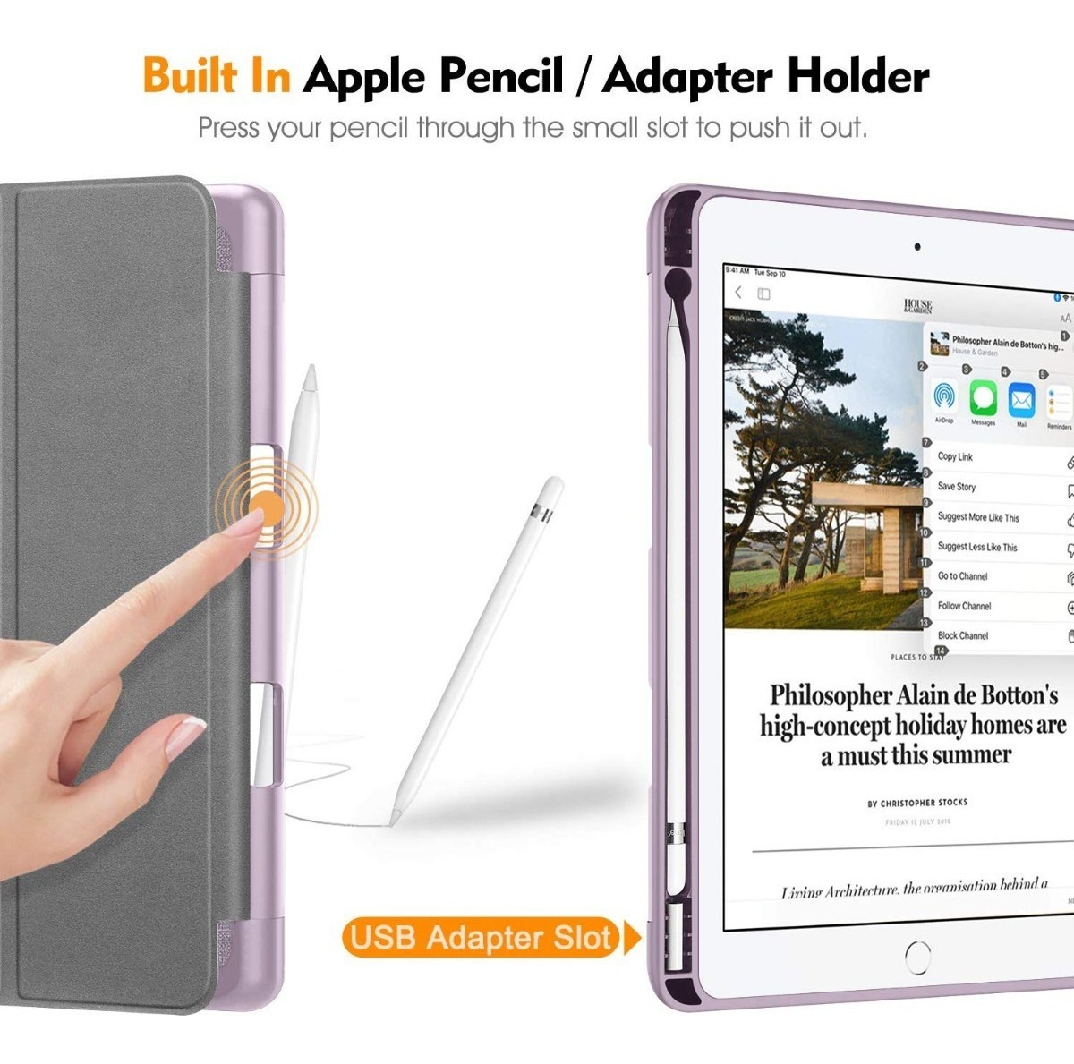 CASE IPAD 8GEN 2020 A2270 A2429 FINTIE 10.2" HOLDER LILA - 4