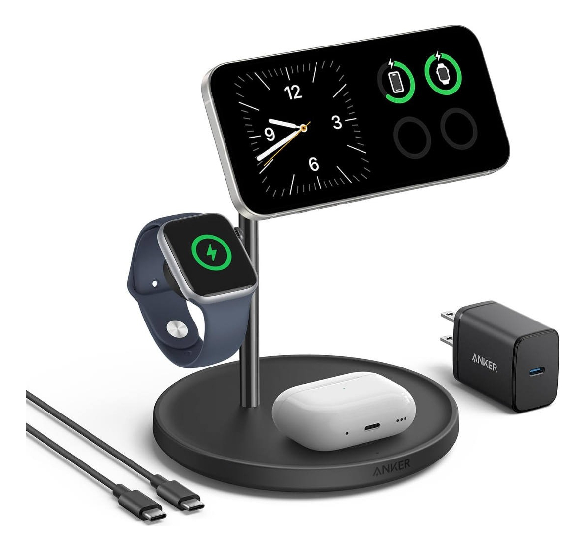 CARGADOR ANKER QI2 (MAG) STAND PARA IPHONE 13 PRO MAX MINI - 1