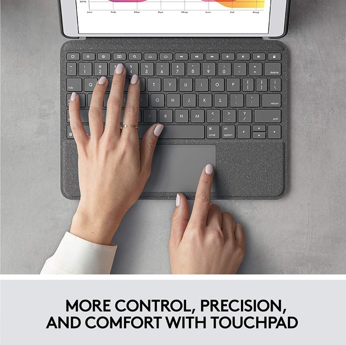 TECLADO LOGITECH COMBO TOUCH IPAD 10.2 9GEN A2602 A2604 - 2