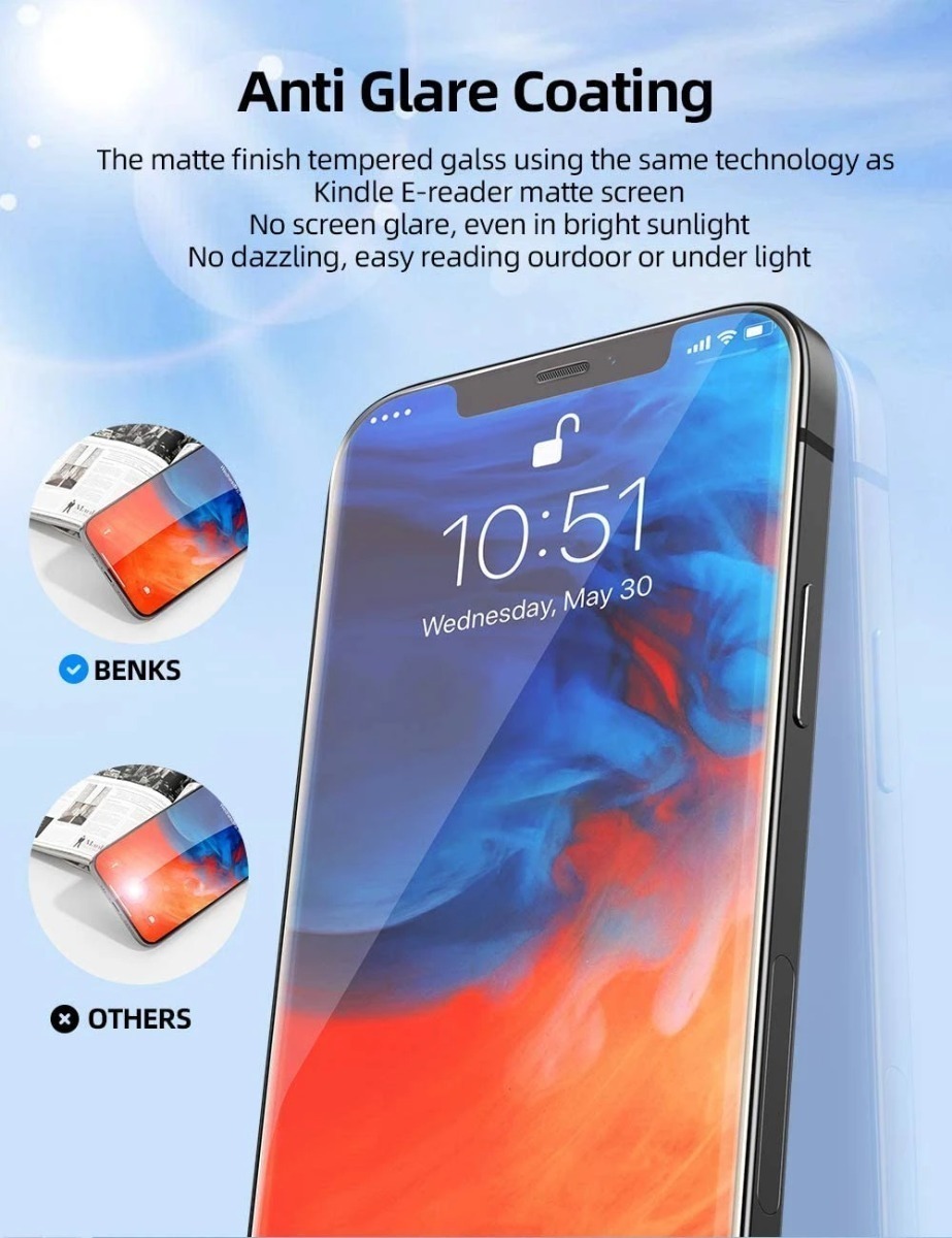 MICA BENKS GLASS MATE PROTECTOR IPHONE 12 PRO MAX 6.7 - 6