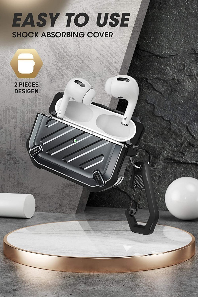 CASE 360 PARA AIRPODS SUPCASE PRO 1RA GEN 2019 CON GANCHO - 3