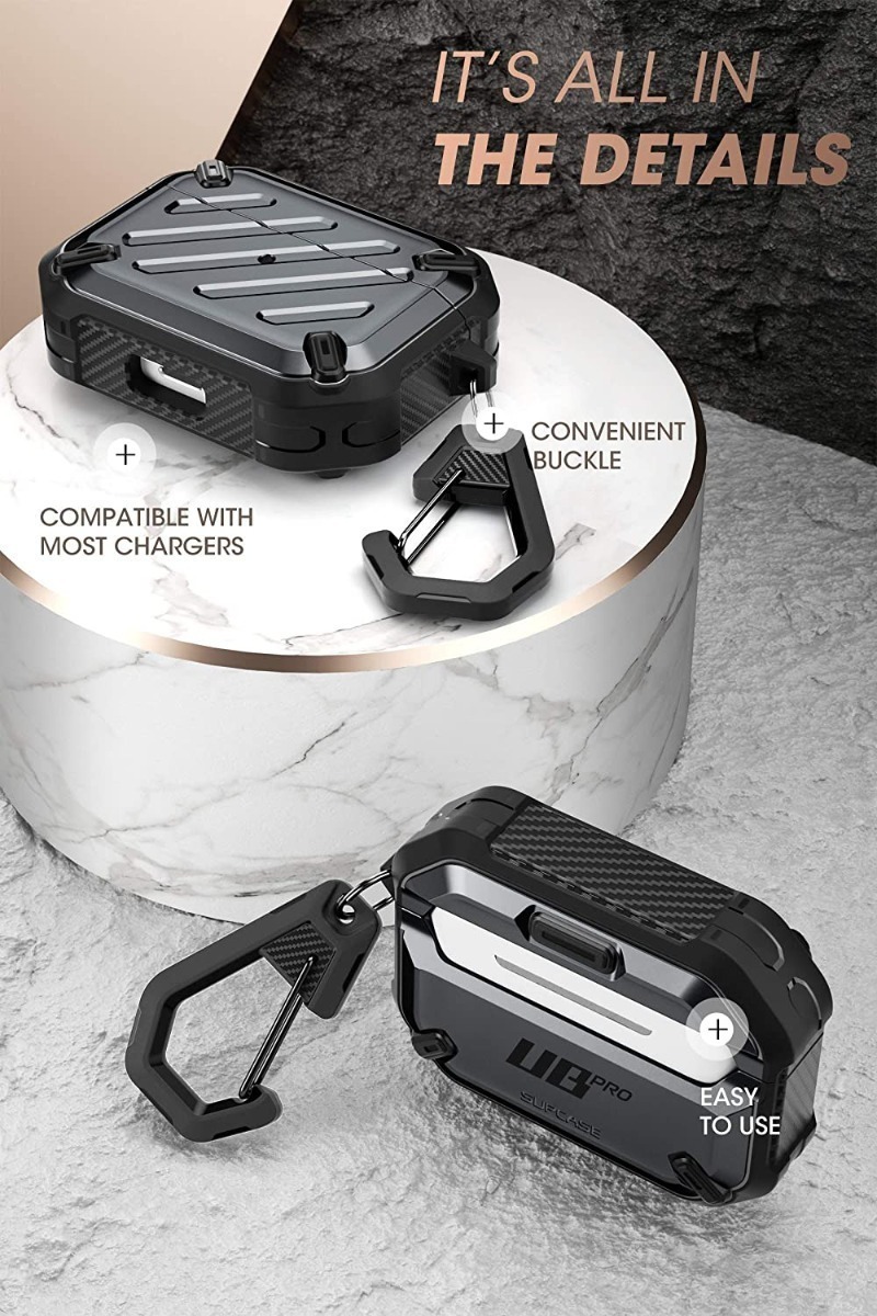 CASE 360 PARA AIRPODS SUPCASE PRO 1RA GEN 2019 CON GANCHO - 5