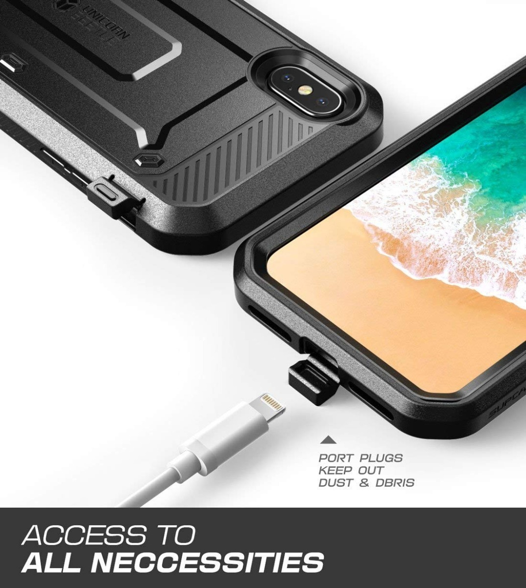 CASE SUPCASE IPHONE X / XS 5.8 PROTECTOR 360° NEGRO - 2