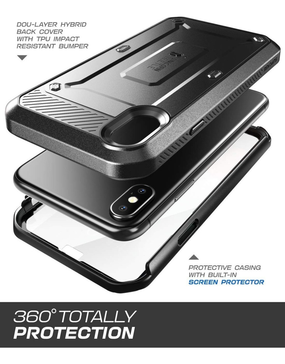 CASE SUPCASE IPHONE X / XS 5.8 PROTECTOR 360° NEGRO - 3