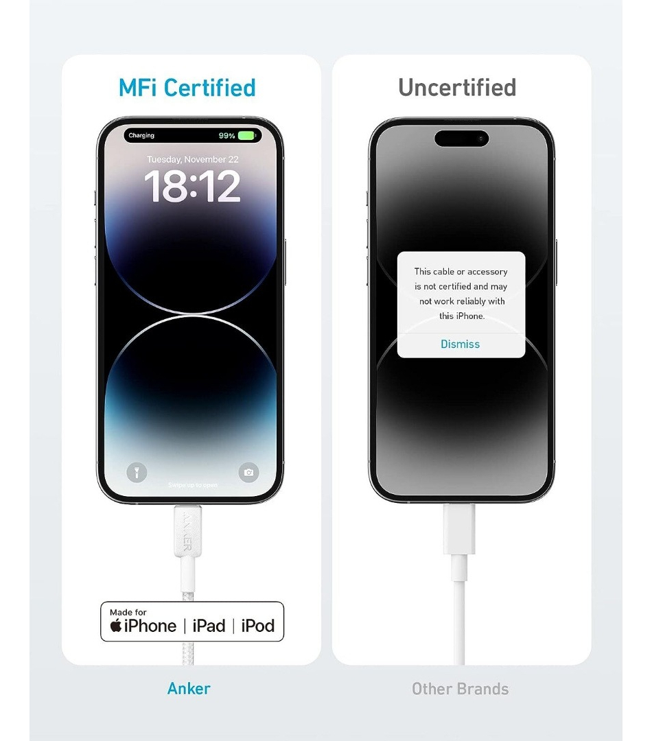 CABLE ANKER 322 NYLON USB-C MFI 1.8M PARA IPHONE 14 PRO MAX - 4