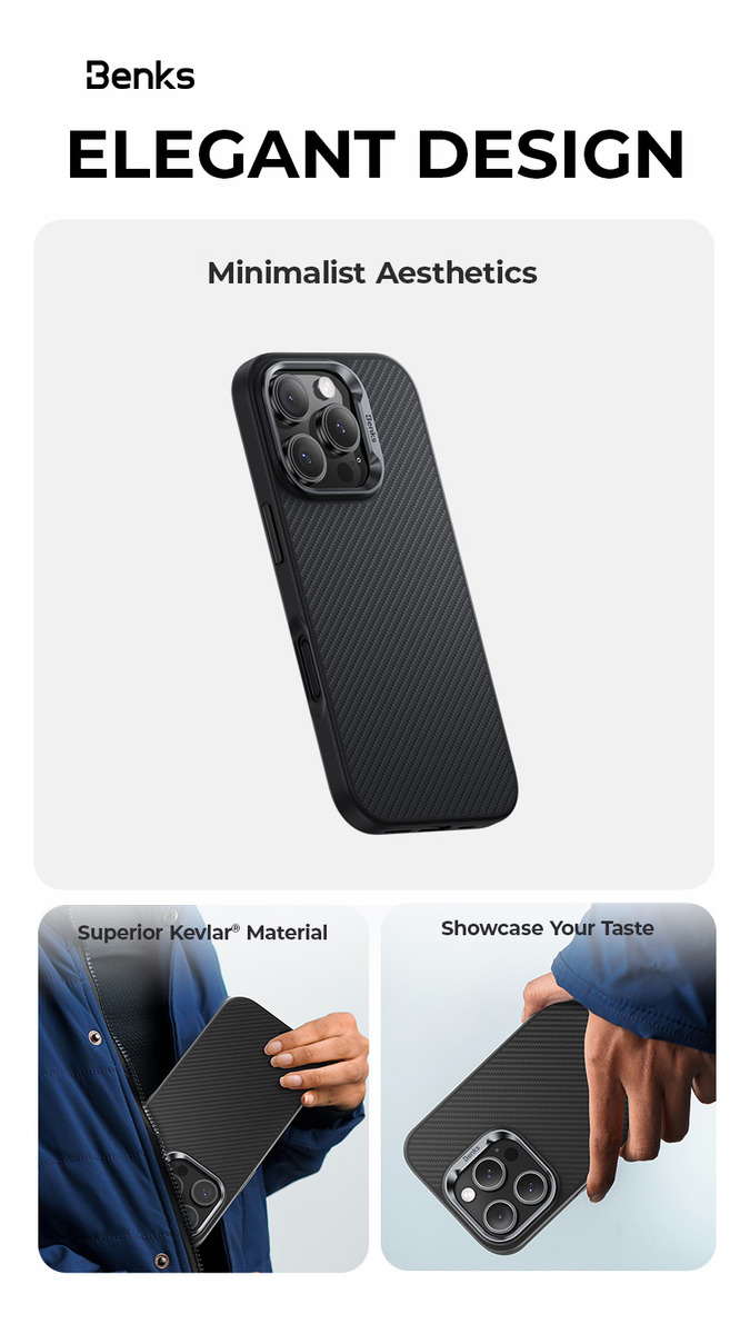 CASE IPHONE 16 PRO BENKS  ARMOR PRO KEVLAR (MAG) 6.3 - 5