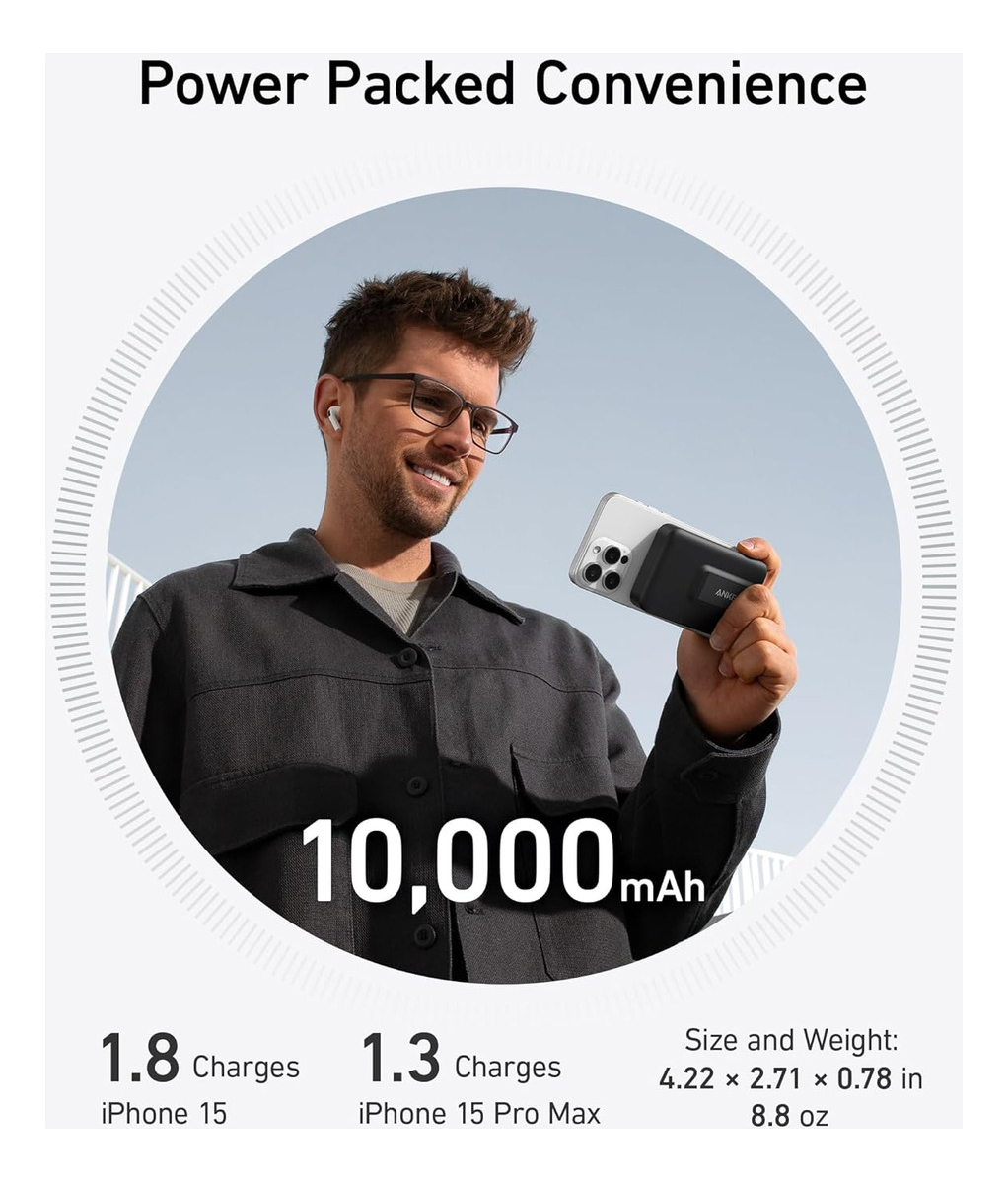 ANKER BATERÍA PORTÁTIL MAGGO QI2 (MAG) 15W 10000MAH NEGRO - 4