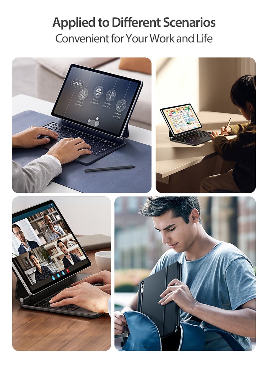 TECLADO MAGNÉTICO CON TOUCH PARA GALAXY TAB S8 PLUS X800 - 5