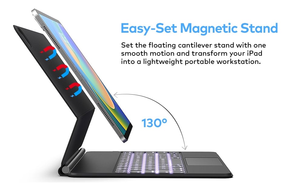TECLADO MAGNÉTICO TOUCH PARA IPAD PRO 12.9 2020 A2229 A2069 - 5