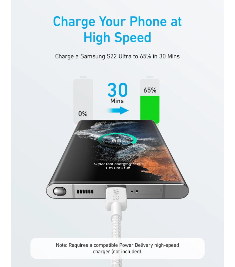 CABLE ANKER NYLON USB-C 1.8M PARA IPHONE 16E (2025) - 4