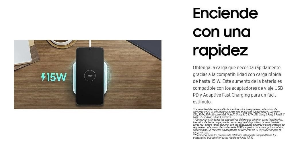 SAMSUNG WIRELESS CHARGER PAD 15W PARA GALAXY S24 PLUS ULTRA - 5