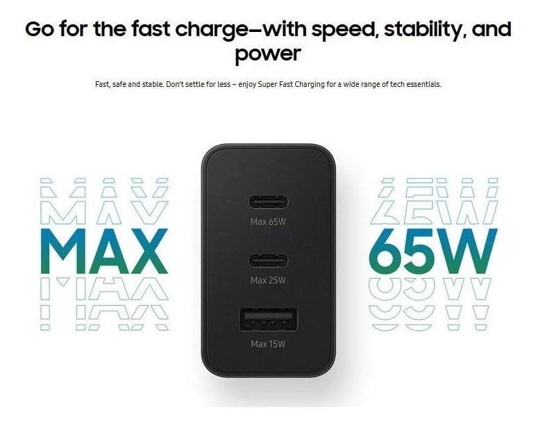 SAMSUNG CARGADOR 65WATTS PARA GALAXY TAB S10 FE PLUS X620 - 2
