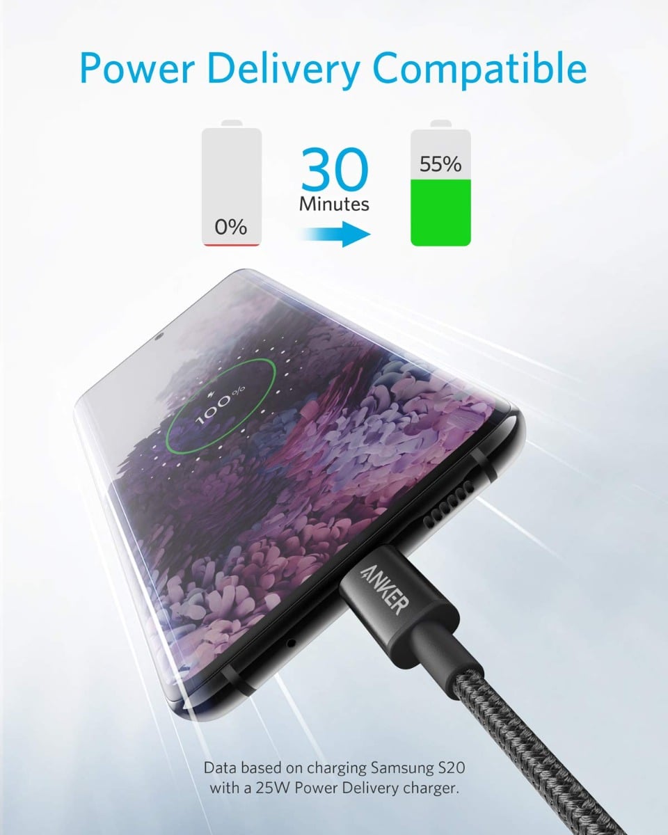 ANKER CABLE USB-C 60W 1.8M PARA GALAXY S25 EDGE (2025) 2PC - 4