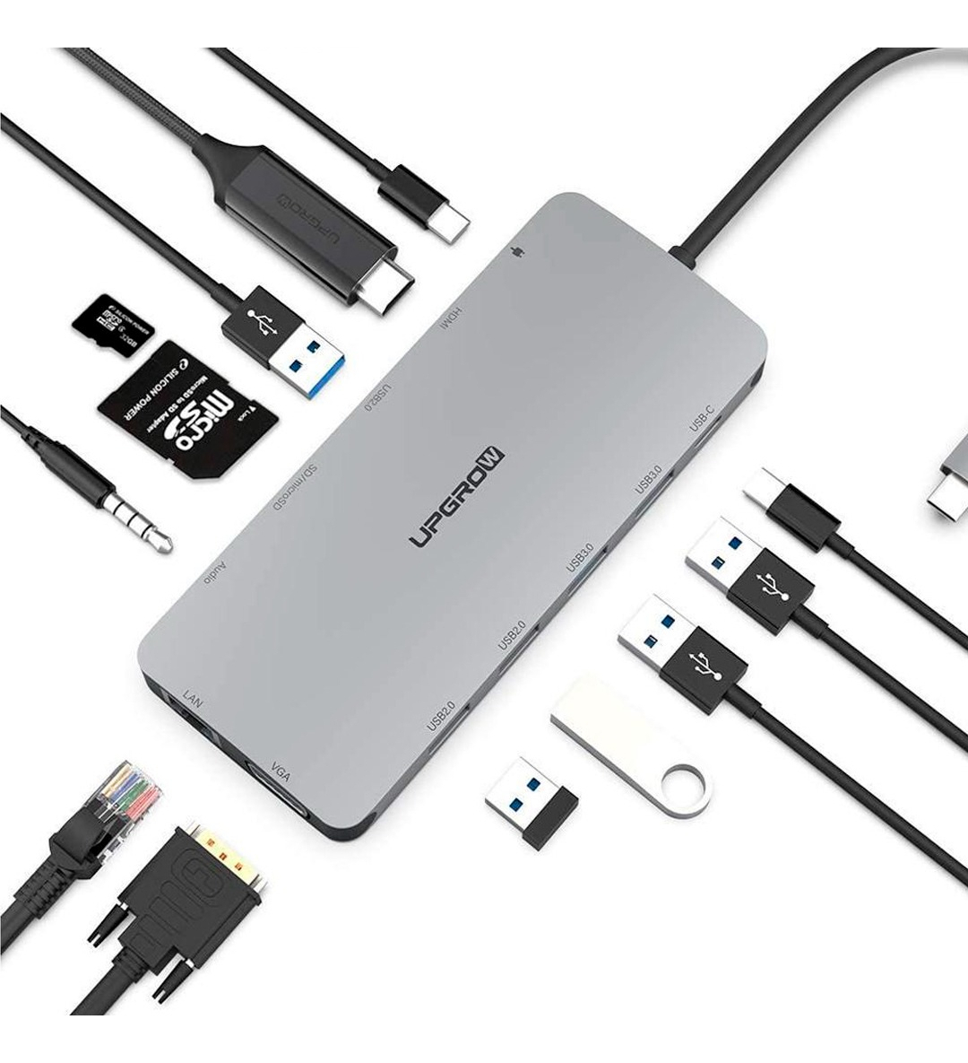HUB UPGROW USB TIPO C 13EN1 PARA MACBOOK AIR 15 M4 A3241 - 1