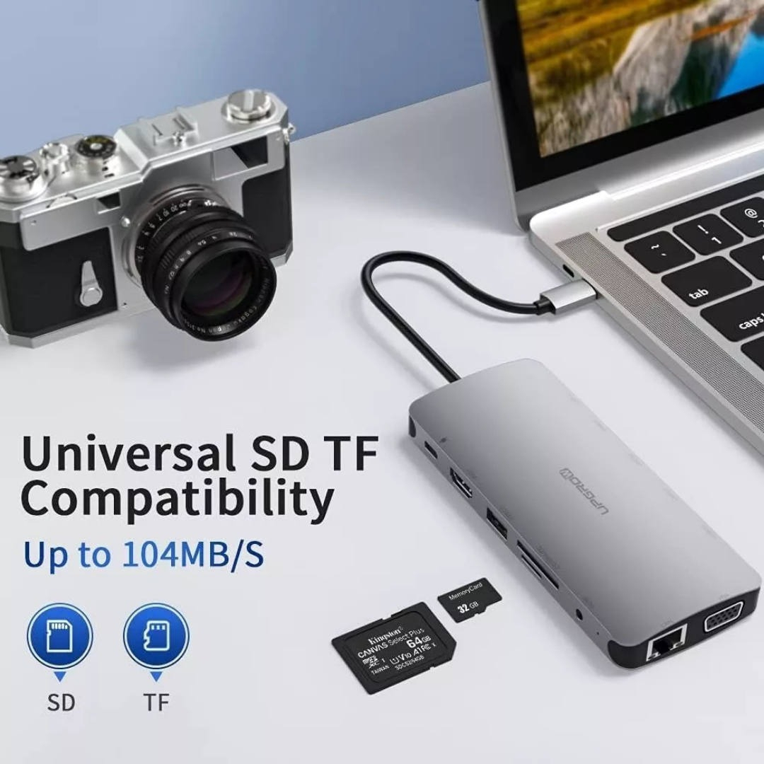 HUB UPGROW USB TIPO C 13EN1 PARA MACBOOK AIR 15 M4 A3241 - 2