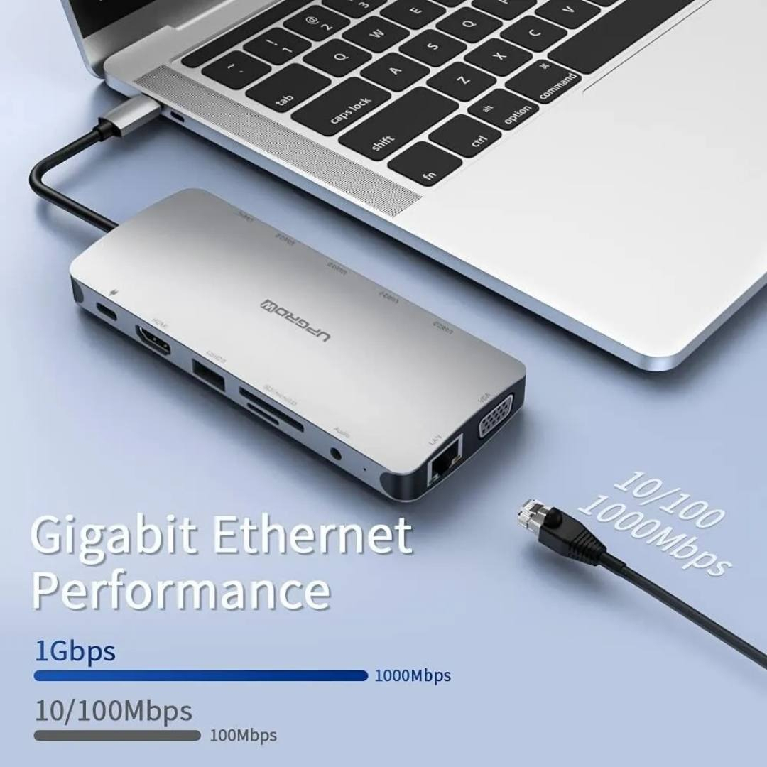 HUB UPGROW USB TIPO C 13EN1 PARA MACBOOK AIR 15 M4 A3241 - 5