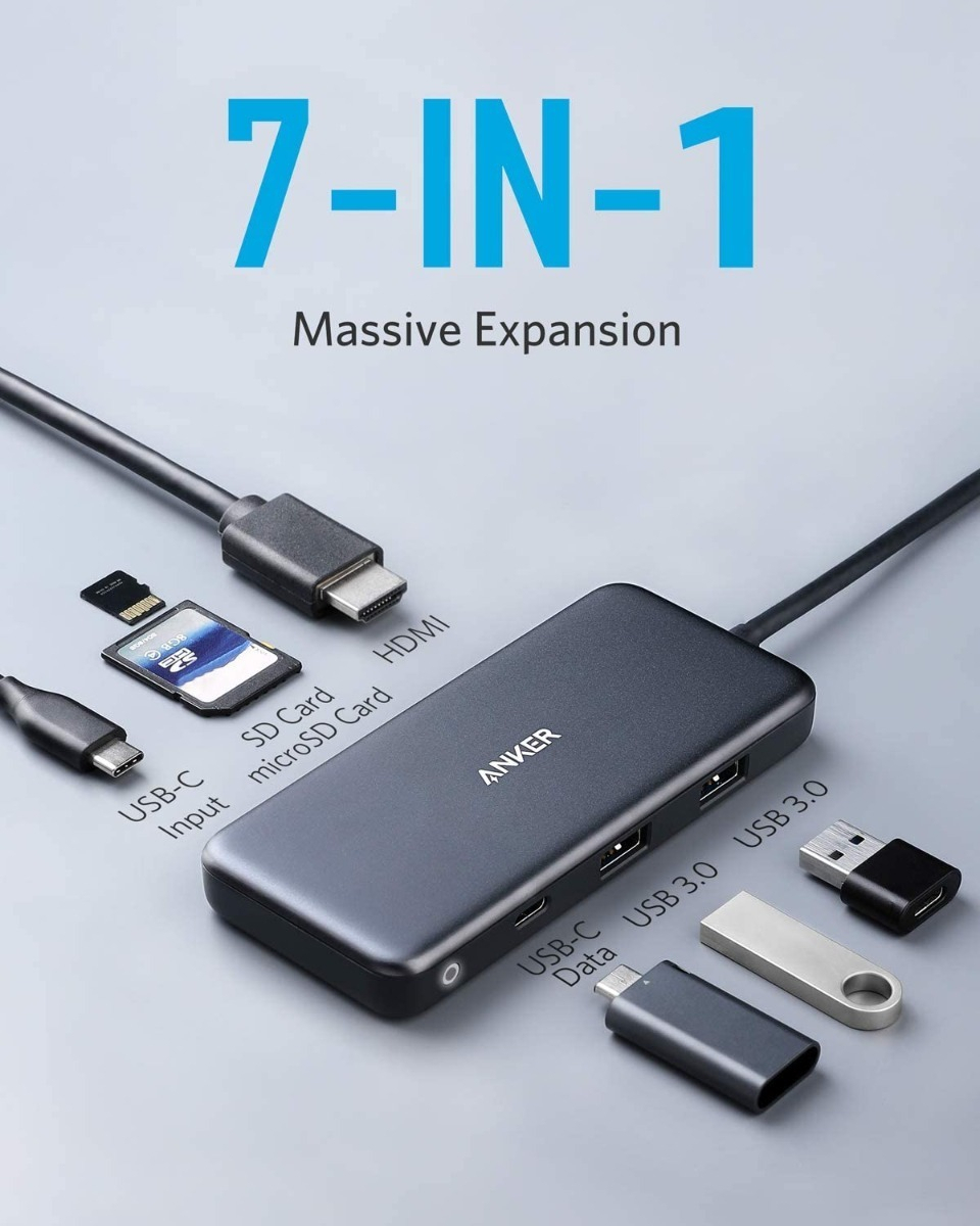 ADAPTADOR HUB ANKER 7EN1 USB C 4K PARA MACBOOK AIR 15 | 13.6 - 2