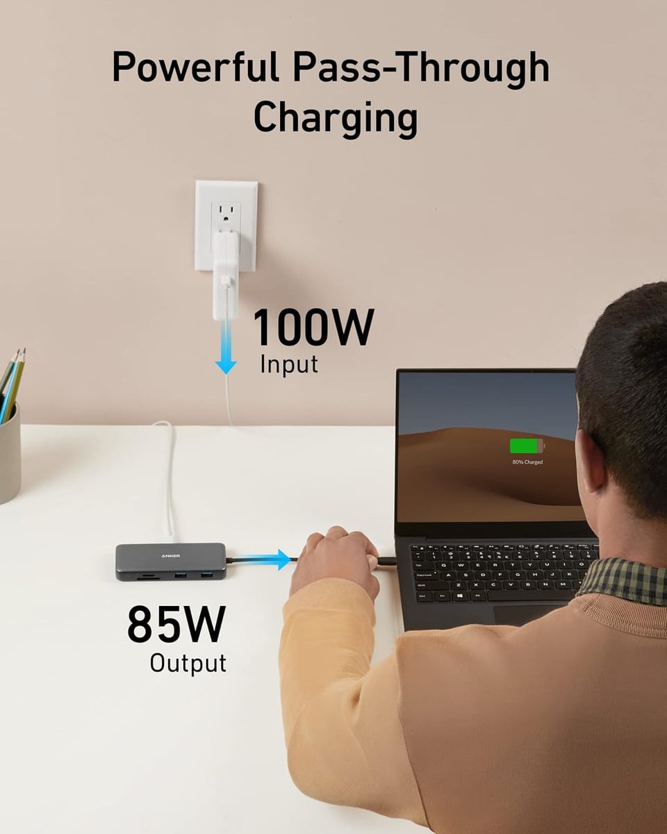 ADAPTADOR HUB ANKER 8EN2 USB C PARA IPAD PRO 11 | 12.9 | 13 - 5