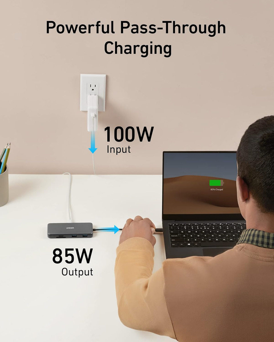 ADAPTADOR HUB ANKER 8EN2 USB C 4K PARA MACBOOK AIR 15 | 13.6 - 5
