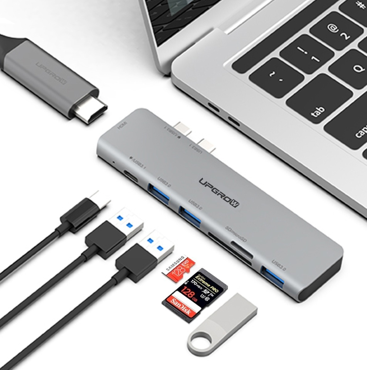 ADAPTADOR HUB UPGROW USB C PARA MACBOOK AIR 13.6 M4 A3240 - 1