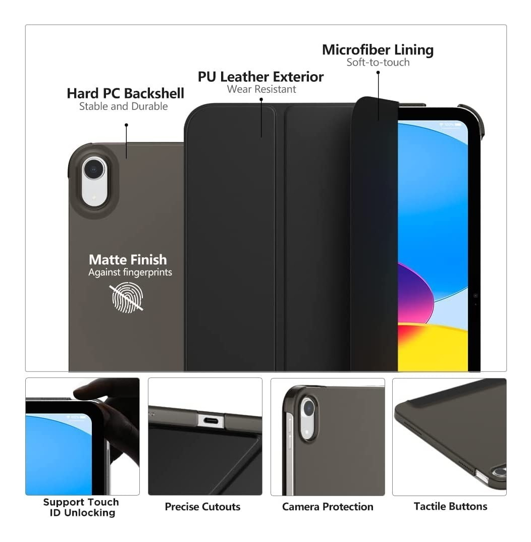 SMART CASE MOKO PARA IPAD A16 CHIP 11MA GEN (2025) NEGRO - 3