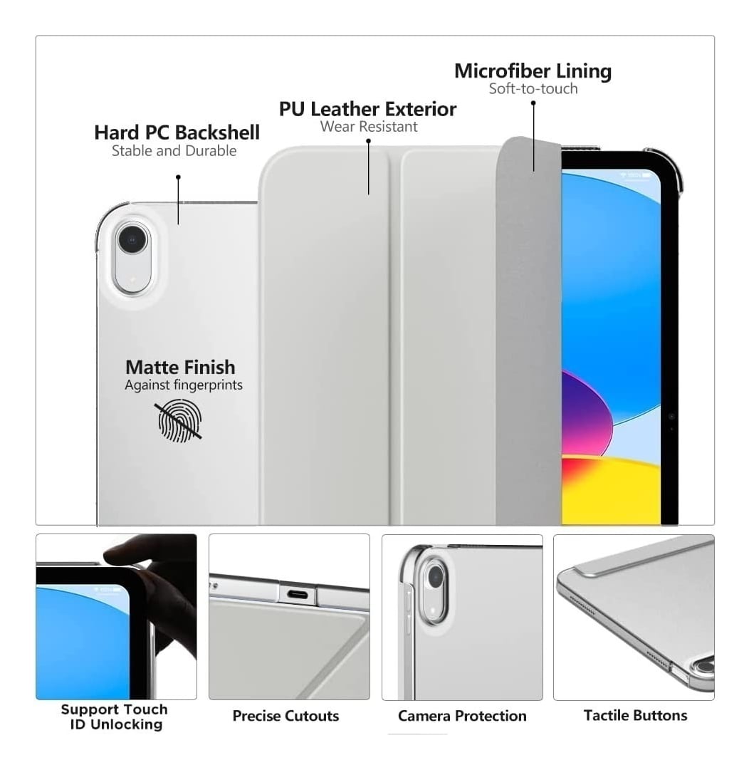 SMART CASE MOKO PARA IPAD A16 CHIP 11MA GEN (2025) GRAY - 3