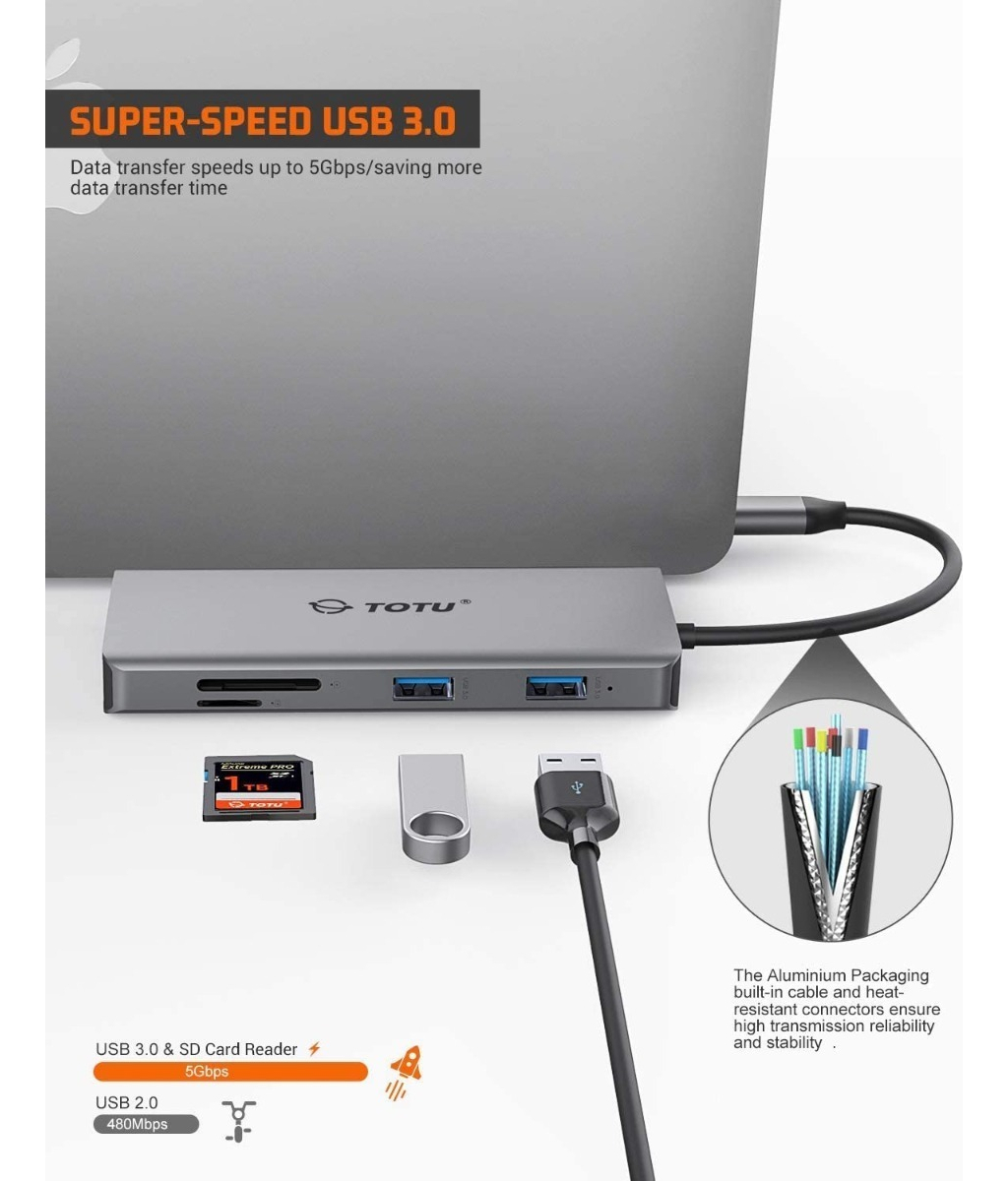 ADAPTADOR HUB TOTU 11N1 USB C PARA MACBOOK AIR 13.6 M4 A3240 - 2