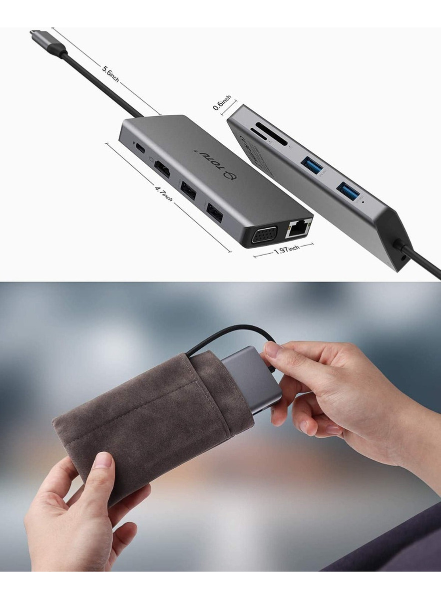 ADAPTADOR HUB TOTU 11N1 USB C PARA MACBOOK AIR 13.6 M4 A3240 - 5