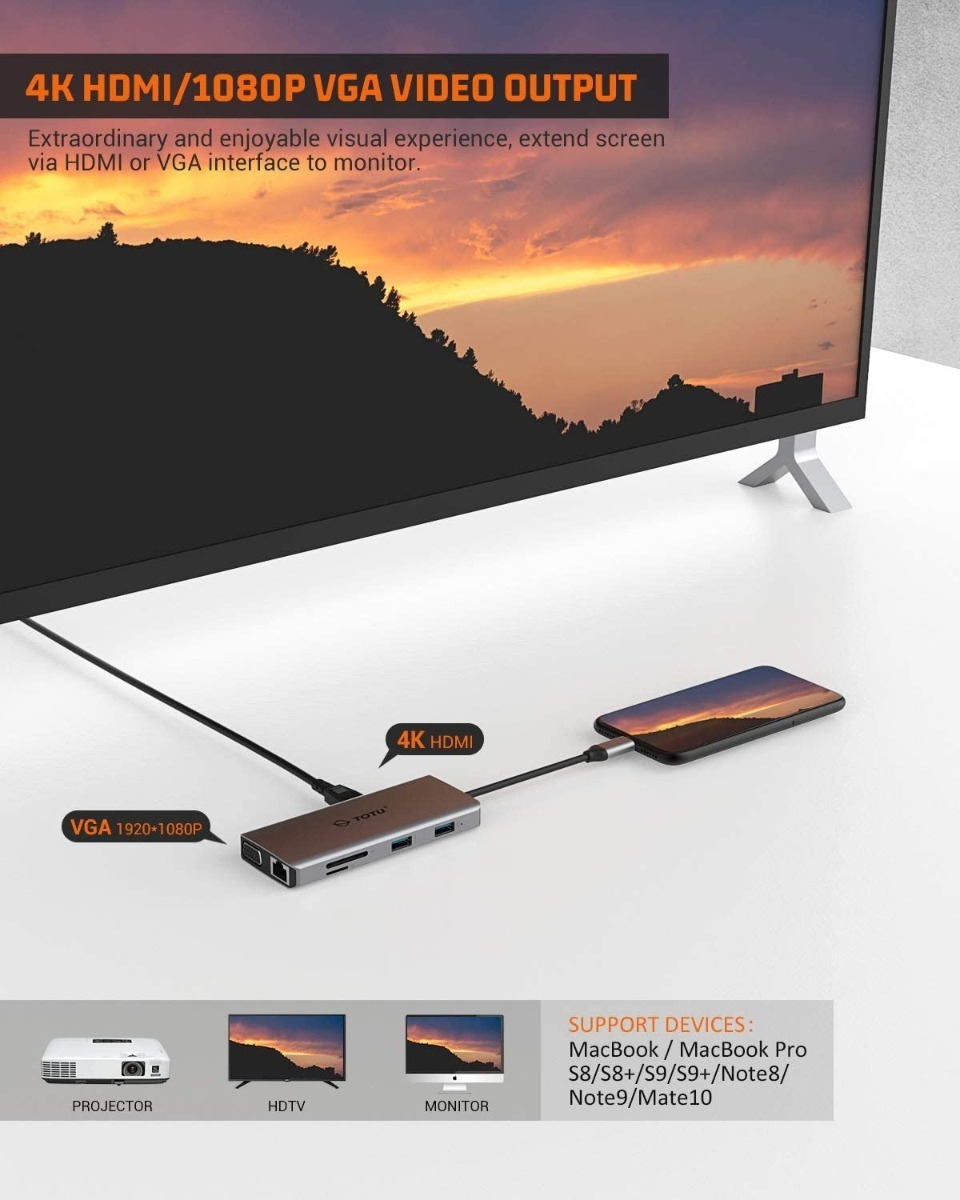 ADAPTADOR HUB TOTU 11N1 USB C PARA MACBOOK AIR 13.6 M4 A3240 - 6