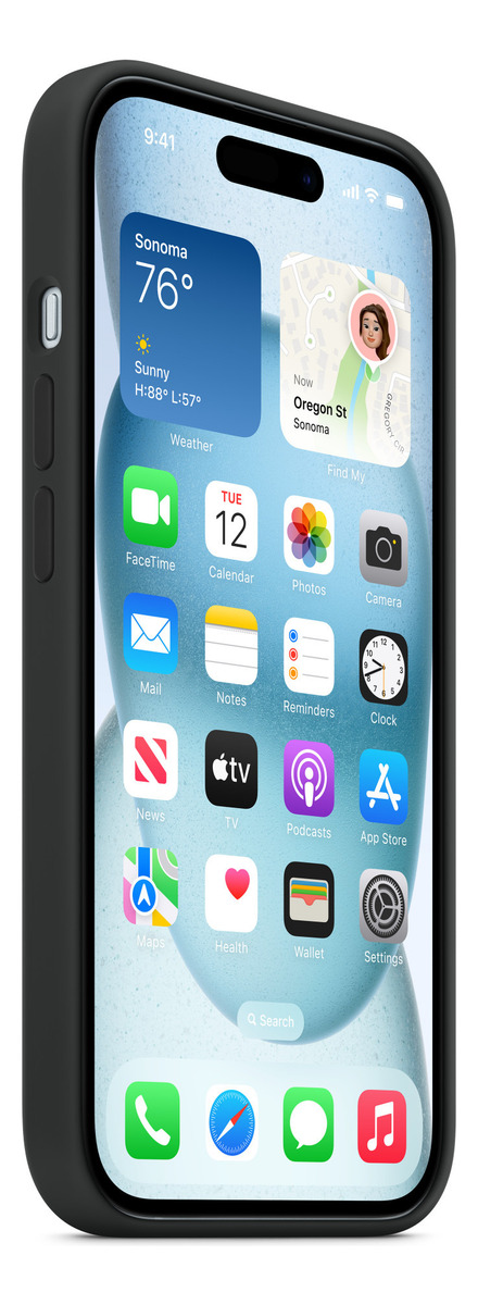APPLE SILICONE CASE MAGSAFE PARA IPHONE 15 NORMAL 6.1 BLACK - 5
