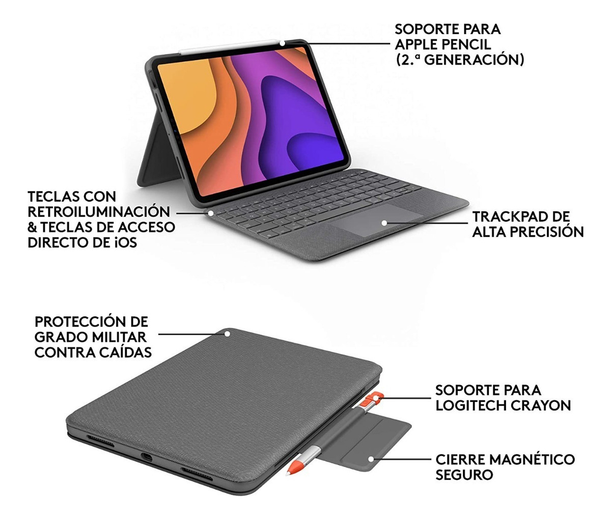 TECLADO LOGITECH FOLIO TOUCH IPAD AIR 11 M3 CHIP (2025) - 6