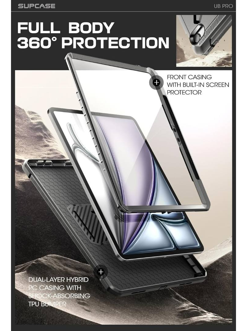 CASE SUPCASE 360° PARA IPAD AIR 13 M3 CHIP (2025) NEGRO - 6