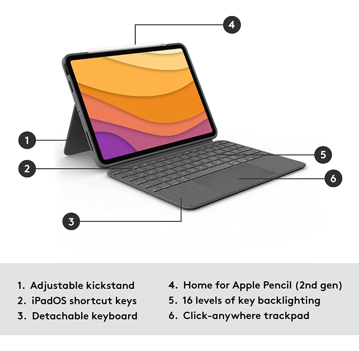 TECLADO LOGITECH COMBO TOUCH IPAD AIR 11 M3 CHIP (2025) - 4
