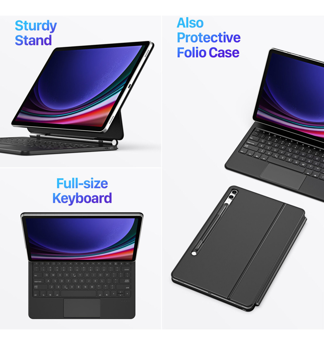 CASE CON TECLADO MAGNÉTICO PARA GALAXY TAB S9 11 X710 X716 - 5