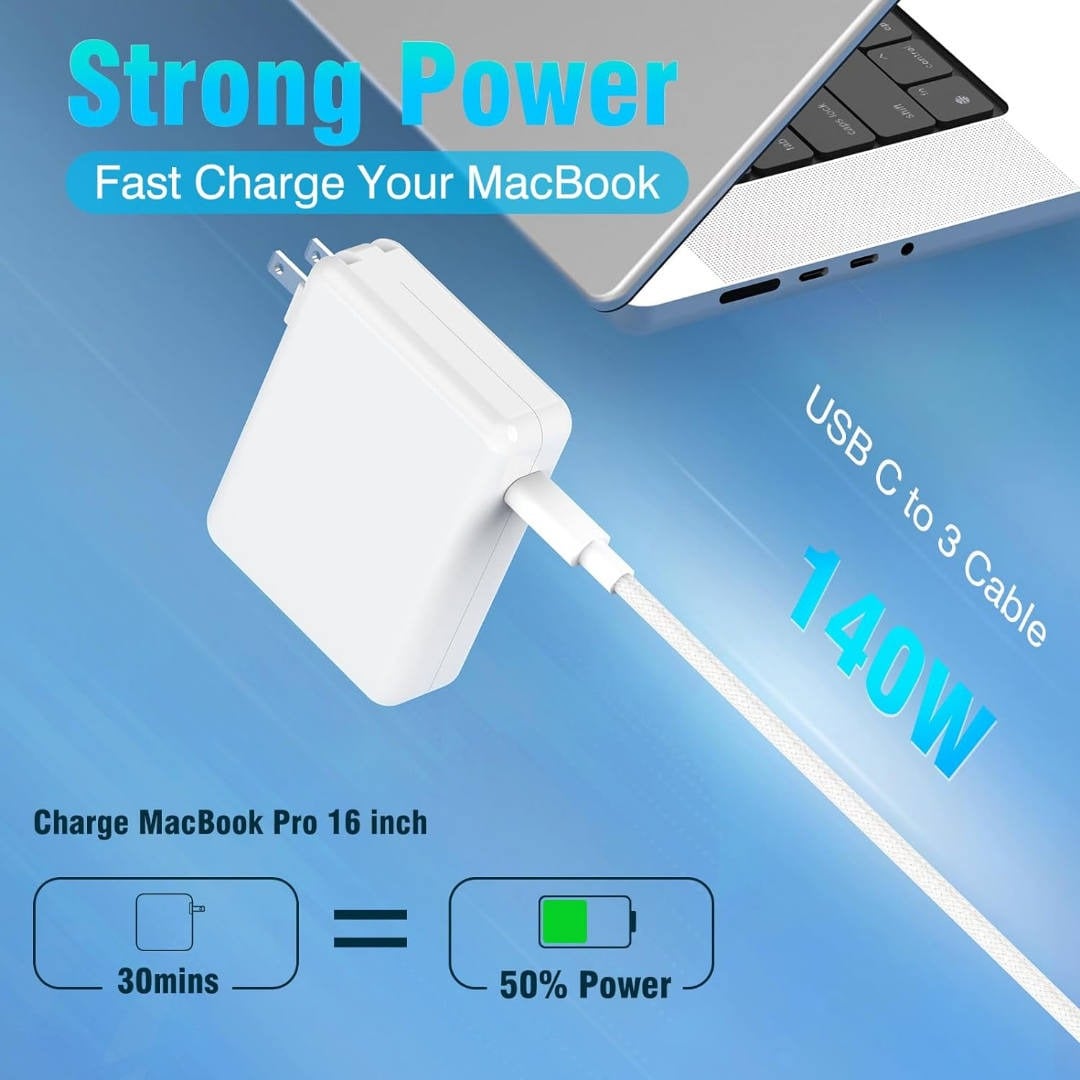CARGADOR SZPOWER 140W PARA MACBOOK AIR 13.6 M4 (2025) A3240 - 3