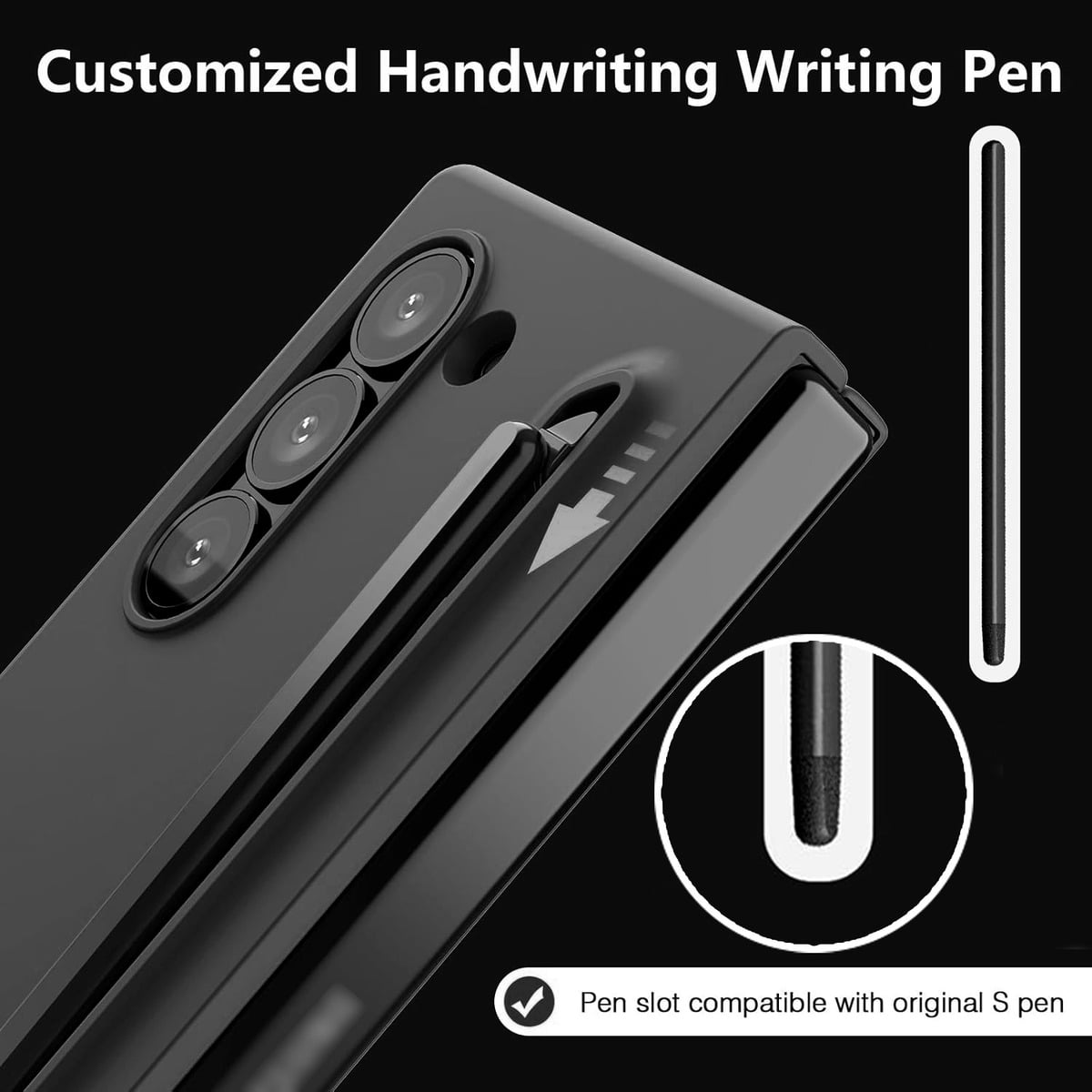 FUNDA CASE + LAPIZ PARA GALAXY Z FOLD6 FOLD 6 + STYLUS BLACK - 2