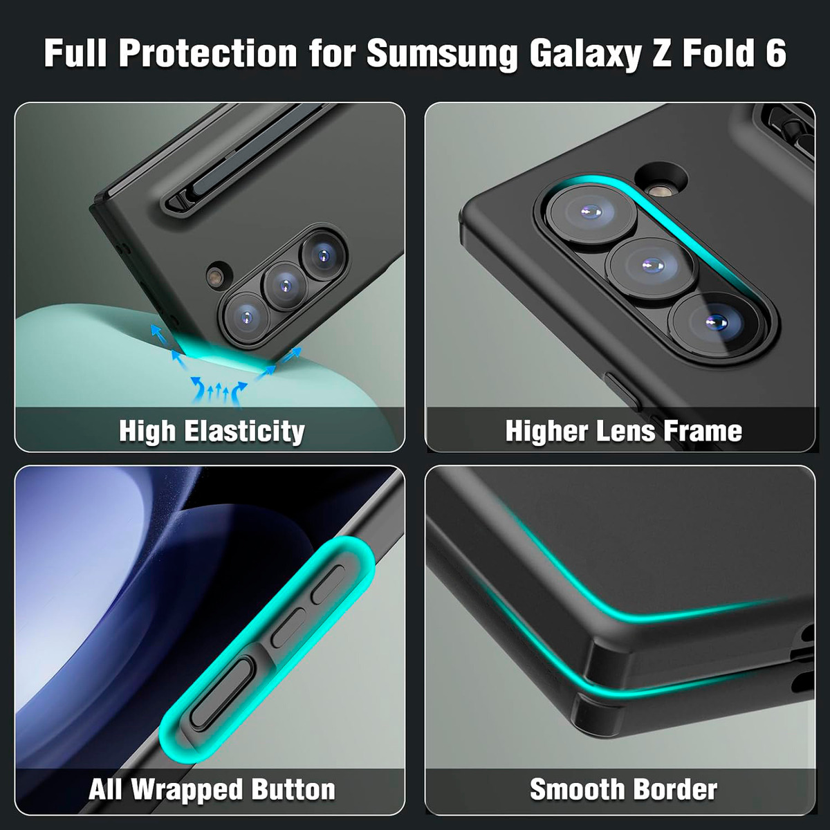FUNDA CASE + LAPIZ PARA GALAXY Z FOLD6 FOLD 6 + STYLUS BLACK - 6
