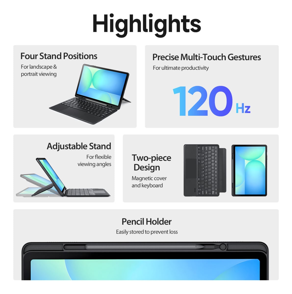 CASE CON TECLADO TOUCH PARA GALAXY TAB S10 FE PLUS 13.1 X620 - 3
