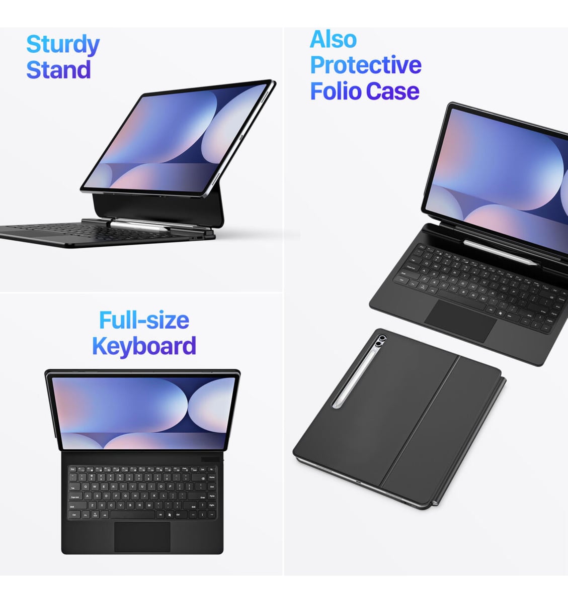 CASE CON TECLADO MAGNÉTICO PARA GALAXY TAB S8 ULTRA X900 - 4