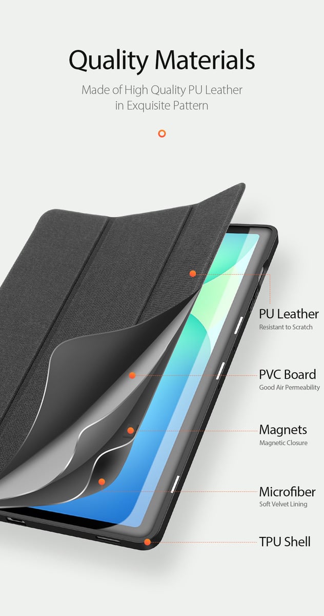 DUX DUCIS CASE ANTI-RAYONES PARA GALAXY TAB S10 FE PLUS X620 - 5