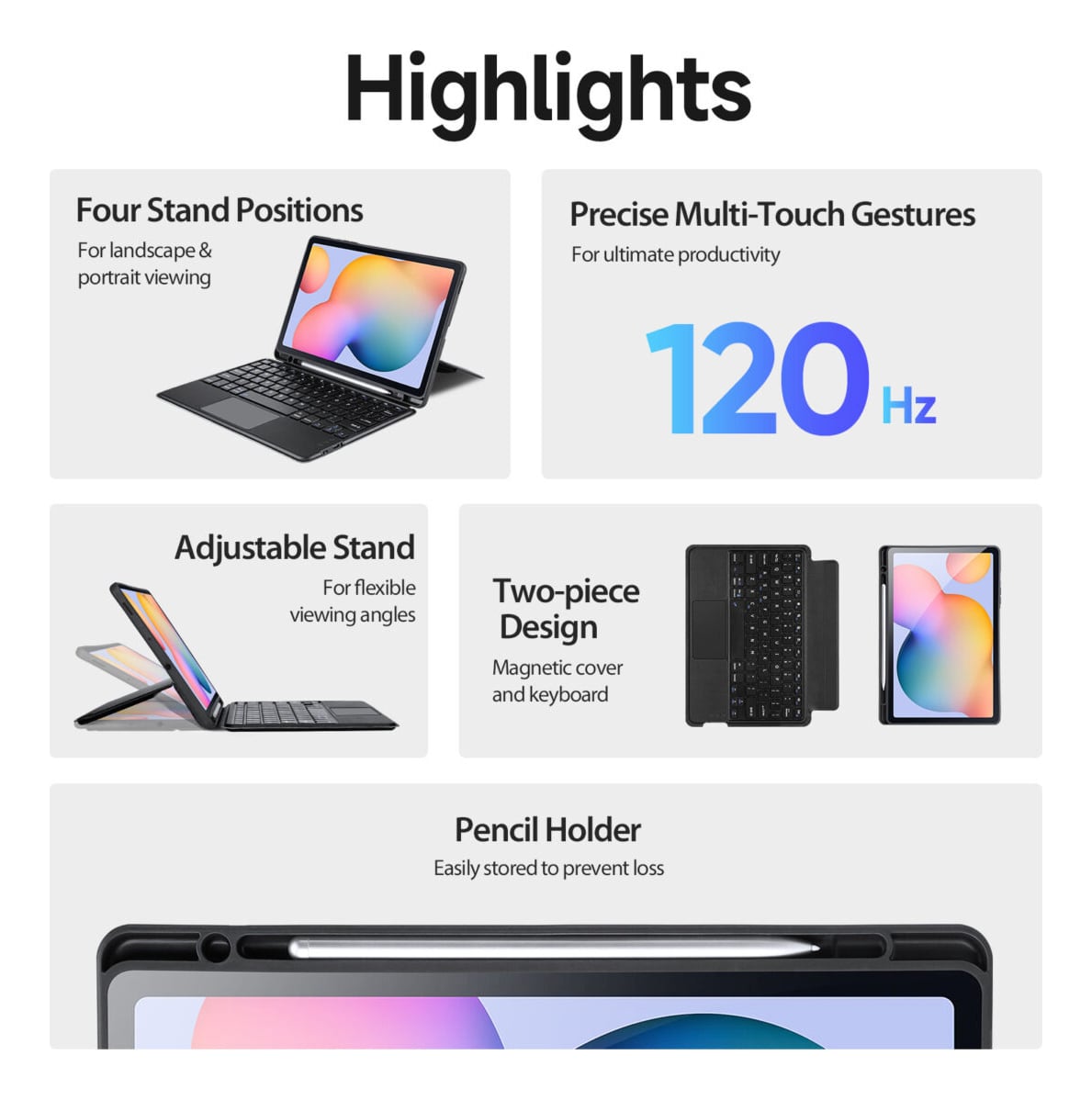 CASE CON TECLADO TOUCH PARA GALAXY TAB S6 LITE (2022) P613 - 4