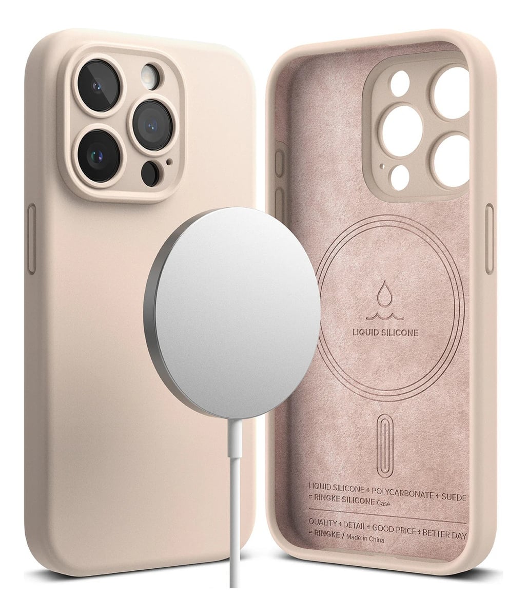 CASE RINGKE SILICONE (MAG) PARA IPHONE 15 PRO 6.1 PINK - 1