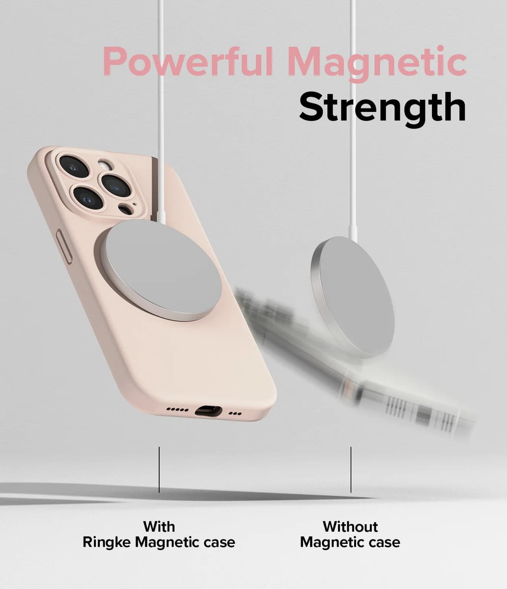 CASE RINGKE SILICONE (MAG) PARA IPHONE 15 PRO 6.1 PINK - 4