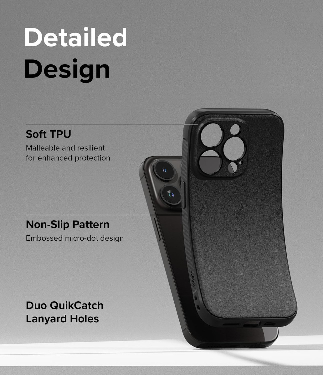 CASE DELGADO MATE RINGKE ONYX PARA IPHONE 15 PRO 6.1 NEGRO - 6